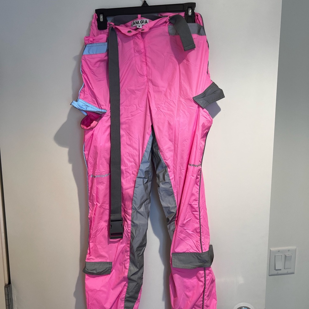 Pink and Gray Women's Jumpsuit
